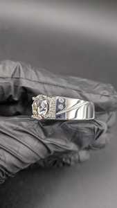 Sparkly Moissanite Round Cut Diamond Wide Band <b>Ring</b> For mens Original 925 Sterling <b>Silver</b> Fine Jewelry Wedding Surprise Gift - Product Image 5