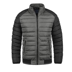 Blouson matelassé noir à capuche pour homme, coupe-vent, fermeture éclair, manteau d'hiver décontracté, coque en polyester épais, col montant, coupe régulière 2026 - Product Image 3