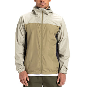 Vestes coupe-vent élégantes pour hommes avec col à capuche et fermeture éclair, couleur unie et motif en promotion - Product Image 1