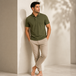 Polo homme premium conçu pour un style décontracté et sportif, tissu léger, texture douce, idéal pour l'été, confortable à porter. - Product Image 5