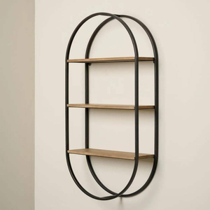 Étagère murale décorative en gros pour la décoration intérieure et la décoration murale avec revêtement en poudre noire au design unique - Product Image 4