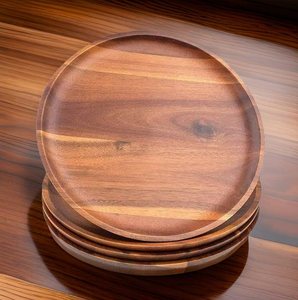 Plato de Madera de Diseño Personalizado, Juego de Platos de Madera de Acacia, Platos Redondos de Madera, Mejor Precio - Product Image 4