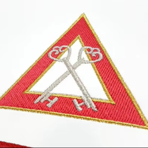 Treasurer Royal Arch Chapter apron red <b>machine</b> embroidery masonic apron fraternal regalia ceremonial apron - Product Image 1