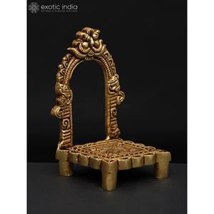 5 "petit trône de Kirtimukha en laiton fait à la main oeuvre de Sculpture indienne pour la maison et le temple fabriqué en Inde - Product Image 1