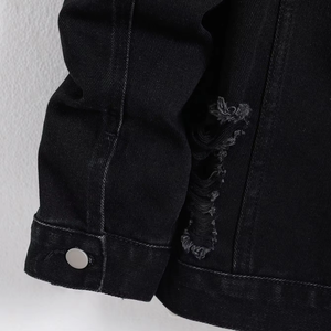 Veste en jean pour homme, classique, à col montant, manches longues, coupe ajustée, élégante, confortable, durable, respirante, hiver, réversible, 100% coton, fermeture avant rapide - Product Image 4