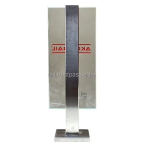 Modern Frameless Glass Railing System Rectangle 8" Height Base Plate Satin Glossy Powder Coating for Mall & Villa AkosRail - Product Image 2