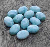 Larimar naturel, forme ovale, cabochon à dos plat, pierres précieuses calibrées en gros pour la fabrication de bijoux