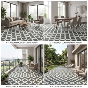 Baldosas de Porcelana Antideslizantes de la Serie Marroquí Tallada de 600x600 mm, Color 5506, para Pisos Modernos de Baños y Gimnasios - Product Image 6
