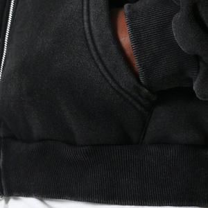 Service OEM en gros de sweats à capuche pour hommes, 100% coton, en tissu polaire à grammage élevé, écologiques, avec lavage vieilli vintage et strass, pour l'hiver - Product Image 5