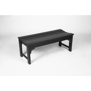 Banc Adirondack en HDPE toutes saisons avec texture bois, assise en polybois résistant aux UV pour patio, jardin, balcon - Product Image 3