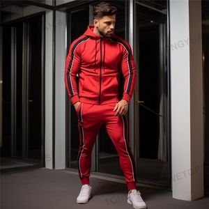 Survêtements d'hiver pour hommes, élégants, écologiques, réversibles, confortables, respirants, grande taille, à capuche, avec fermeture éclair, 100% coton - Product Image 2