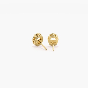 Oval Lab Grown Diamond Stud <b>Earrings</b> 0.20CT 14K Gold Rhodium Plated Luxury Women's Engagement Wedding Jewelry - Product Image 2
