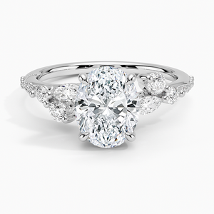 Anillo BOJ 0152 de plata 925 con corte ovalado, engaste de púas para alivio de migrañas, anillo solitario de diamante de 2ct, color D, VVS1, moissanita certificada GRA, bajo costo. - Product Image 1