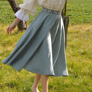 Women's Casual Full Circle Floor-Length Wrap Design Eco-Friendly Breathable 100% Cotton Natural Waist Summer <b>Skirt</b> - Product Image 1