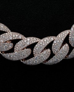 Collar de Cadena Cubana Miami Iced Out, Chapado en Rodio, con Diamantes de Moissanita VVS, Joyería Hip Hop Unisex para Boda y Compromiso - Product Image 4
