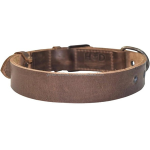Collar de perro de cuero marrón Vintage hecho a mano de alta calidad para mascotas de todos los tamaños Collar de perro de cuero resistente y duradero para mascotas precio barato - Product Image 5