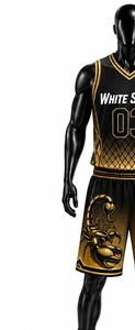 Shorts de basket-ball pour femmes White Stitch, sans manches, col rond, imprimé par transfert thermique, imprimé Scorpion 03, respirant, en spandex/nylon - Product Image 4
