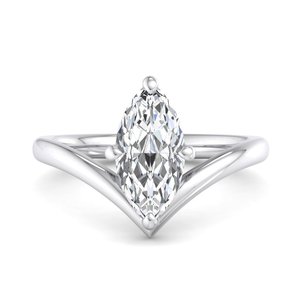 Classic Pointed V Design Marquise Moissanite Diamond Dainty Everyday Wear Loving <b>Couple</b> Genuine Sterling Silver Promise <b>Ring</b> - Product Image 5