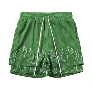Shorts brodés en maille 100% polyester à double couche, personnalisés pour enfants, hommes, femmes, printemps, hiver, services OEM ODM - Product Image 2