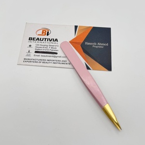 Light Pink Brow Tweezers Lightweight <b>Pointed</b> Tip Stainless Steel Eyebrow Tweezers Cosmetic <b>Tools</b> Custom Logo - Product Image 3