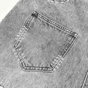 Shorts en jean délavé à l'acide, brodés de fleurs, fabriqués sur mesure par un fabricant pakistanais, tendance et déchirés - Product Image 4