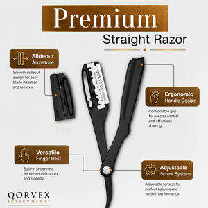 Razors for Men - Professional <b>Barber</b> Straight Edge Razor Kit with 100 <b>Blades</b> - Product Image 5