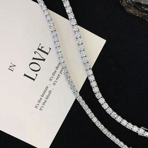 Pulsera de Diamantes Cultivados en Laboratorio, Corte Brillante, 4 Puntas, Chapado en Oro de 14k, Certificado IGI, Estilo Hip Hop, Cadena de Eslabones, para Mujer, Boda - Product Image 5