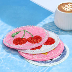 Juego de Posavasos Decorativos Hechos a Mano con Cuentas, Estilo Boho, Resistentes al Calor, Antiarañazos, Regalo Perfecto para Fiestas de Café, Té y Hogar - Product Image 4