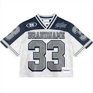 เสื้อฟุตบอลอเมริกันผู้ชาย INDEX คอวี แขนสั้น ผ้าตาข่าย สีดำ-เขียว ลายเสือ หมายเลข 05 แบบซับลิเมชั่น ทรงปกติ - Product Image 4