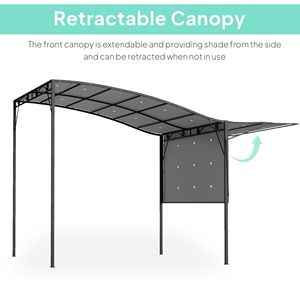 Pérgola y Gazebo para Patio de 10 x 8 pies, Color Gris Oscuro, con Puertas y Ventanas, para Jardín, Terraza o Camping - Product Image 4