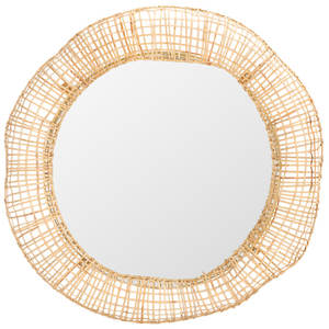 24-Inch Woven Cane Decorative <b>Mirror</b> for Bathroom & Bedroom - Product Image 1