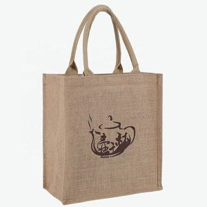 Sacs à provisions réutilisables à bas prix avec logo imprimé personnalisé Sac fourre-tout en jute vierge blanc avec personnalisation - Product Image 5