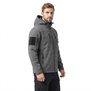 Veste softshell imperméable à capuche pour homme, doublée polaire, coupe-vent, légère, pour l'hiver, randonnée et chasse - Product Image 3