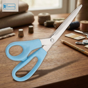6flowers Multi-Purpose Scissors Blue Soft Grip Plastic Handle Stainless Steel Blade Smooth Edge No Foldable - Product Image 4