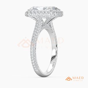 925 Sterling <b>Silver</b> <b>Emerald</b> Cut Moissanite Halo Engagement <b>Ring</b> Luxury Bridal Jewelry Gift Women USA Trend - Product Image 6