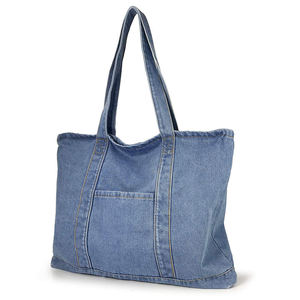Bolsa de Mano de Mezclilla Lavada Personalizada con Logotipo Bordado, Bolsa de Compras de Gran Capacidad para Venta al Por Mayor - Product Image 2