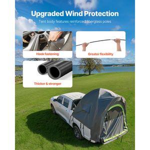 Tenda da campeggio impermeabile in PU 2000mm per 2-3 persone, tenda da letto doppia per cassone camion 5.0-5.2 ft, tenda per pickup, copertura per auto - Product Image 4