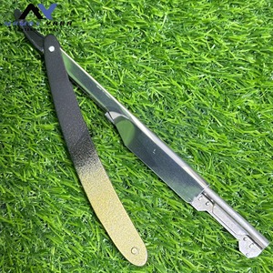 Navaja de Afeitar Plegable Personalizada de Acero Inoxidable Estilo Clásico con Bloqueo Deslizante, Herramienta de Afeitado Profesional con Logotipo OEM, Shavette de Filo Recto - Product Image 2