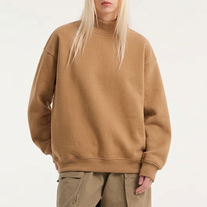 Sudadera de cuello alto personalizada para mujer, de felpa de algodón cepillado suave, con estampado gráfico, corte holgado y puños acanalados - Product Image 1