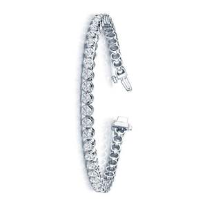 Bracelet tennis exquis en or 14 carats, serti à trois griffes, style illusion, bijoux fins de qualité supérieure, cadeau pour femme et anniversaire - Product Image 1