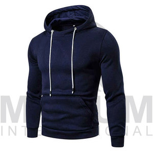 Sudadera con Capucha para Hombre, Corte Ajustado, Color Sólido, Tejido de Algodón, Informal, con Bolsillo, para Otoño - Product Image 3