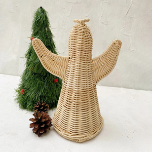 Tabletop centerpiece rattan angel figurines handwoven angels premium quality <b>christmas</b> figurine - Product Image 1