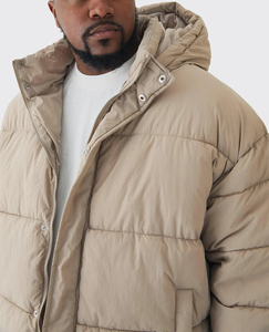 Hot Selling <b>Men's</b> Custom Screen Printed Logo Waterproof Windproof Puffer <b>Jacket</b> Canvas Fabric Polyester/Cotton Warm Winter - Product Image 3