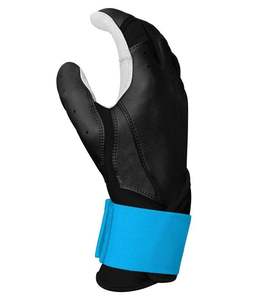Guantes de Bateo de Béisbol de Dedo Completo con Palma de Cuero para Jóvenes y Adultos, Mano Derecha, Puño Largo, Muñequera Azul, Todas las Estaciones - Product Image 6