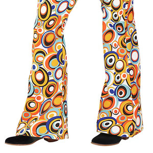 Pantalon évasé imprimé cercle coloré pour hommes, taille élastique, vêtements d'été décontractés - Product Image 2