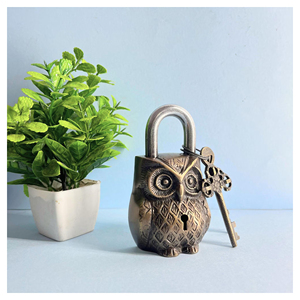 Vintage Owl <b>Padlock</b> Antique Finish Strong And Durable <b>Padlock</b> Factory Direct Heavy Duty Locks for Total Security Protection - Product Image 1