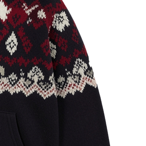 Sudadera con Capucha para Mujer, Tejida, con Patrón Geométrico, para Invierno, con Bolsillo Delantero, Corte Regular, Material Acrílico - Product Image 3