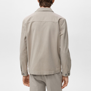 Solid Color Pattern Plain Dyed Men's <b>Canvas</b> <b>Jacket</b> Stand Front OEM/ODM Service Quick Dry Breathable Winter Stylish Design - Product Image 2