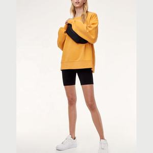 Sudadera corta con gráfico de letras y cuello redondo 3D de manga larga informal personalizada para mujer, venta al por mayor, tela de rizo - Product Image 2