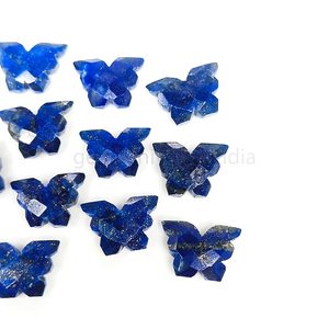 Pierre précieuse naturelle Lapis Lazuli sculptée en forme de papillon, mini-briolette de cristal de 14 mm pour la fabrication de bijoux, fournitures en gros de pierres précieuses - Product Image 4